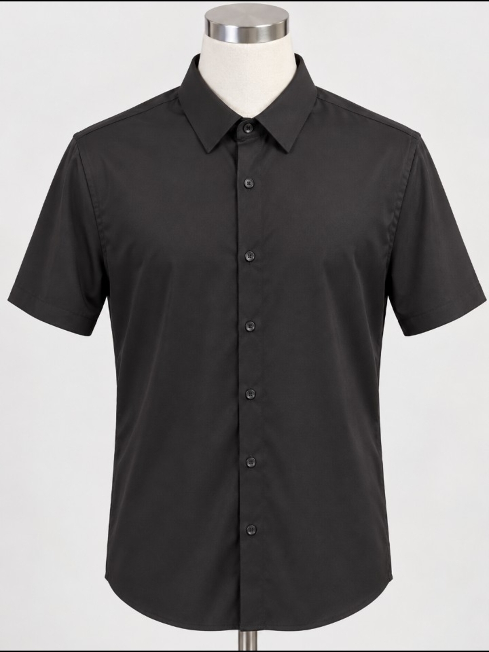 Men's Black Short-Sleeve Casual Button-Down Shirt NWOT